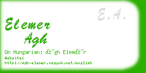 elemer agh business card